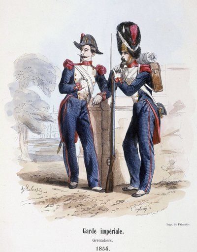 Imperial Guard: Grenadiers (1854) - i ""History of the army"" utg. Frisör, Paris av French School