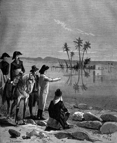Gaspard Monge, greve av Peluse (1746 - 1818), fransk matematiker under fälttåget (expeditionen) i Egypten (1798-1801) observerade hägringens fenomen. av French School