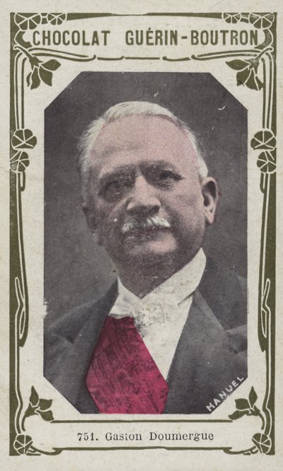 Gaston Doumergue (färgad bild) av French School