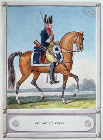 Gendarme på en häst, ca. 1812 av French School