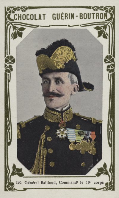 General Bailloud, chef för 19:e kåren (färgat foto) av French School