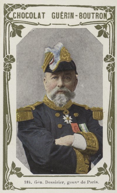 General Dessirier, guvernör i Paris (färgat foto) av French School