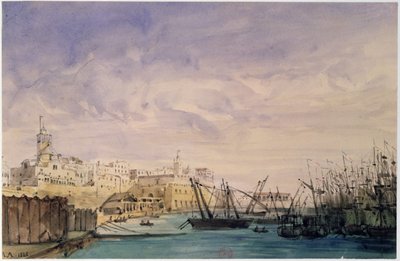General View of Algiers, 1845 (wc på papper) av French School