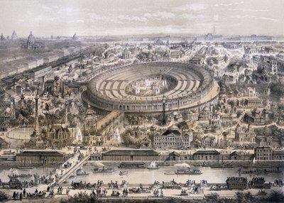 Allmän bild av Exposition Universelle 1867, tagen från Trocadero-kullen, Paris, 1867 av French School