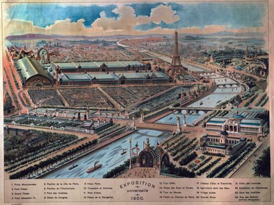 Allmän bild av världsutställningen i Paris. Gravyr av 1900. Musee Carnavalet. av French School