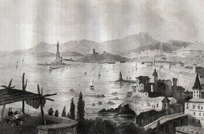 Genova - Gener - Genua - Gravyr från "" Pittoreska Italien"" av M. de Norvins, Ch. Nodier 1834-1836. av French School