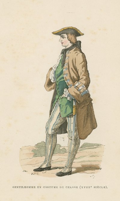 Gentleman i jaktklänning, 1700-tal av French School