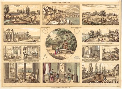 Geometri (färg litho) av French School
