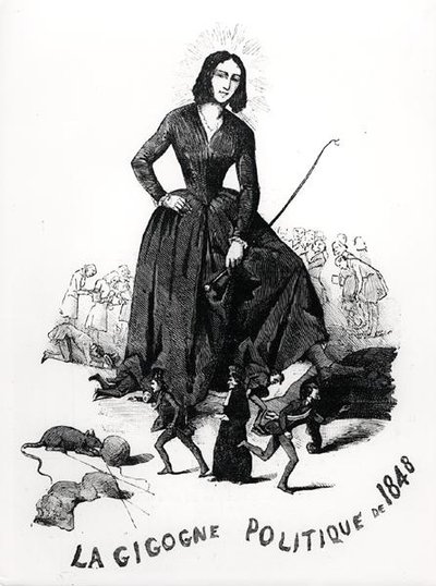 George Sand, den politiska storken, från "Le Monde Illustre" av French School