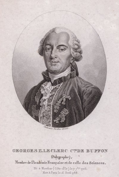 Georges-Louis Leclerc, Comte de Buffon, fransk vetenskapsman och författare (gravyr) av French School