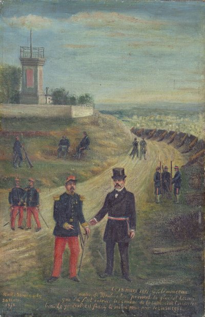 Georges Clemenceau (1841-1929) som borgmästare i Montmartre 18 mars 1871 av French School
