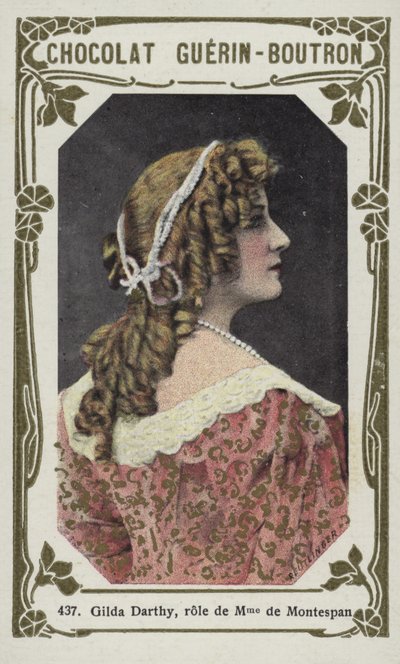 Gilda Darthy, rollen av Madame de Montespan (färgad bild) av French School