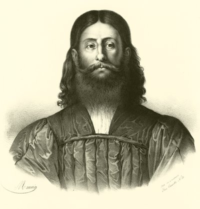Giorgione, porträtt (gravyr) av French School