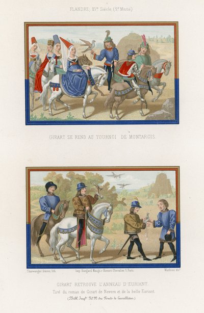 Girart går till turneringen i Montarcis och Girart hittar Euriants ring av French School