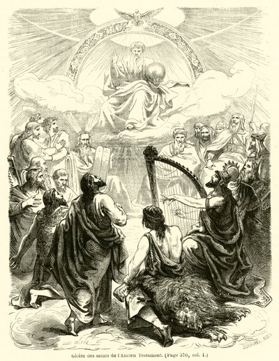 Glory of the Saints i Gamla testamentet (gravyr) av French School