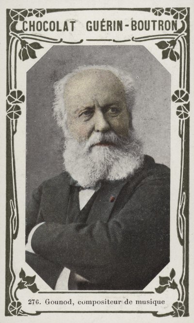 Gounod, musikkompositör (färgat foto) av French School