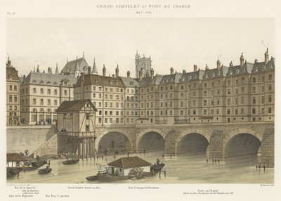 Grand Chatelet och Pont au Change, 1647-1788 av French School