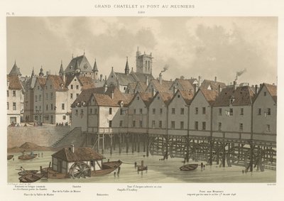 Grand Chatelet och Meuniers Bridge, 1580 av French School
