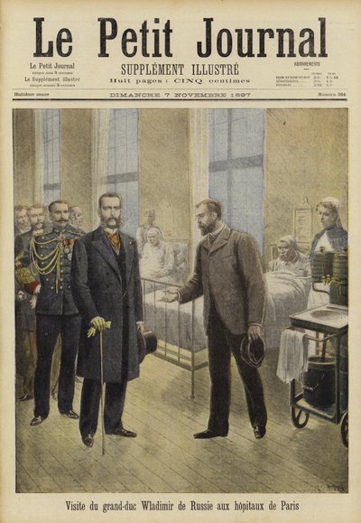 Storhertig Vladimir av Ryssland besökte Paris sjukhus, 1897 av French School