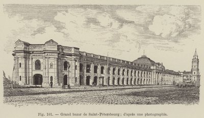Stora basaren i Sankt Petersburg (gravyr) av French School