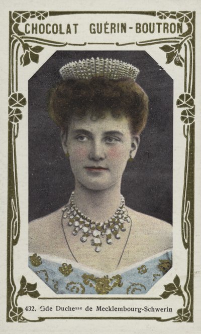 Storhertiginnan av Mecklenburg-Schwerin (färgad bild) av French School
