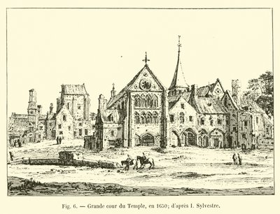 Templets stora borggård, 1650; efter I Sylvester av French School