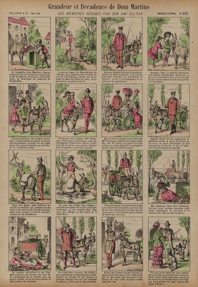 Storhet och dekadens av Dom Martino (färgad gravyr) av French School