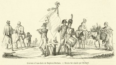 Etsning av Duplesi-Bertaux (gravyr) av French School