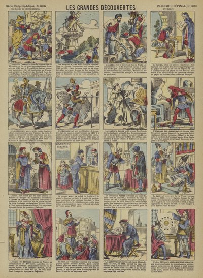 Stora upptäckter (färg litho) av French School