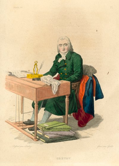 Gretry (färgad gravyr) av French School