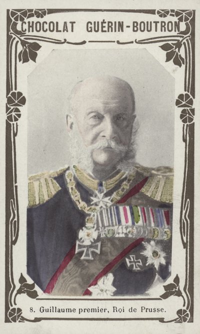 Vilhelm I, kung av Preussen (färgat foto) av French School