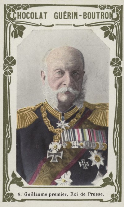 Vilhelm I, kung av Preussen (färgat foto) av French School