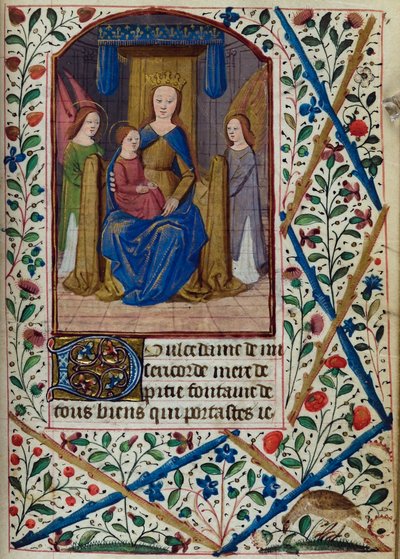 H/L-3-3 fol. 148r Virgin and Child, från Book of Hours, Use of Paris, mitten av 1400-talet av French School