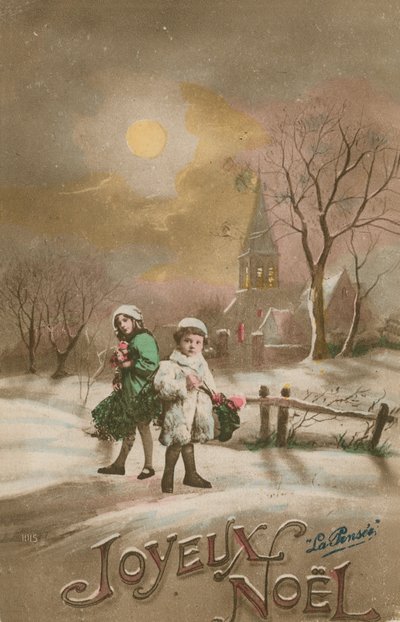God Jul. Vykort skickat 1913. av French School