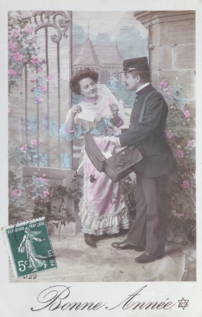 Gott nytt år vykort, tidigt 1900-tal av French School