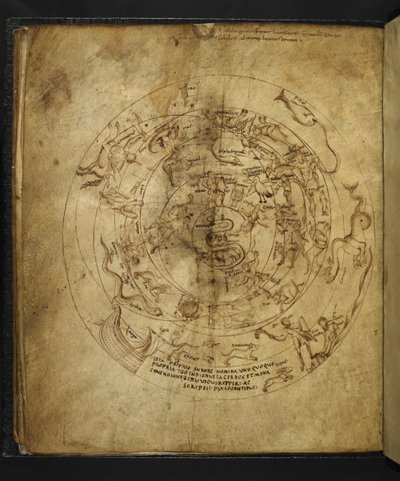 Harley 647 f.21v Diagram över norra och södra halvklotet, från 