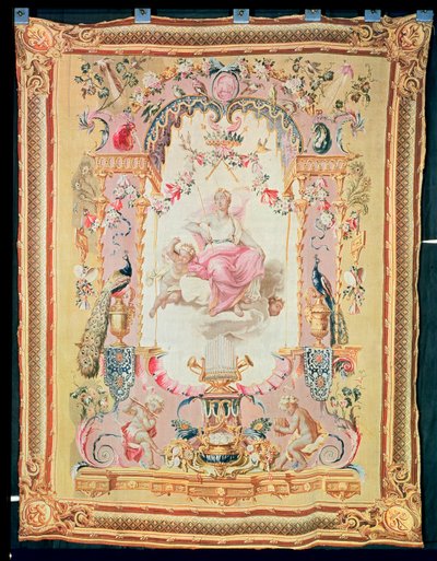 Harmony and Juno: from the Triumph of the Gods, Gobelins gobeläng, 1699 av French School