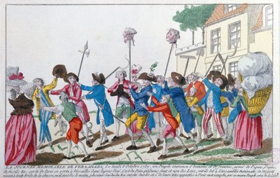 Cheferna för två av kungens vakter dödade den 5 oktober 1789 i Versailles av den parisiska pöbeln bärs i triumf till Paris av French School