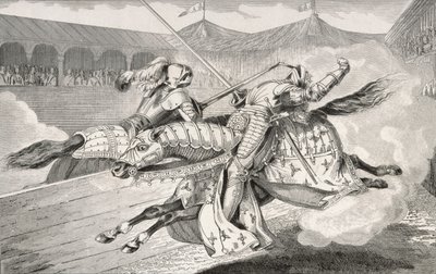 Henri II (1519-59) skadas dödligt vid en tornerspel under sin dotters bröllopsfirande, från 