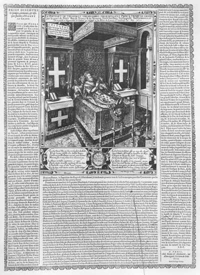 Henri IV (1553-1610) på sit dødsleje, 1610 swed av French School