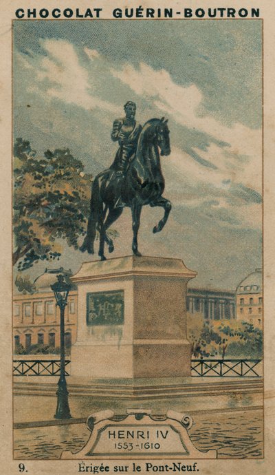 Henri IV, 1553-1610, uppförd på Pont-Neuf av French School