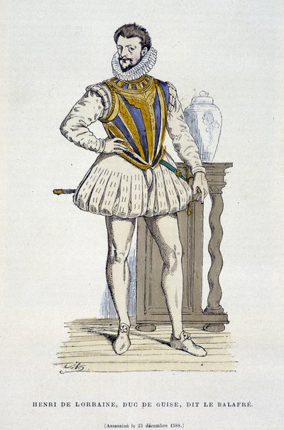 Henri de Lorraine, hertig av Guise, dit le Balafré (1550 - 1588) - i "Frankrike och fransmännen genom århundradena" av Augustin av French School
