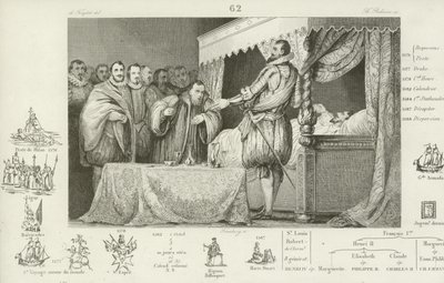 Henrik III av Frankrike på sin dödsbädd, 1589 av French School
