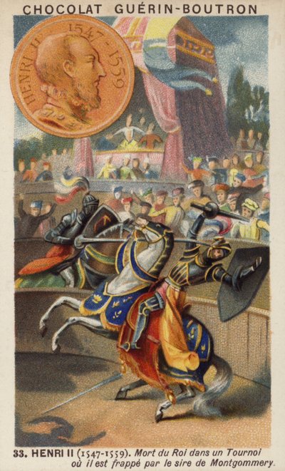 Henrik II av Frankrike dödades vid en turnering av Gabriel Montgomery av French School