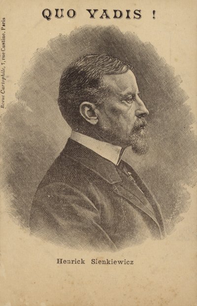 Henryk Sienkiewicz (1846-1916), polsk journalist och romanförfattare (litografi) av French School