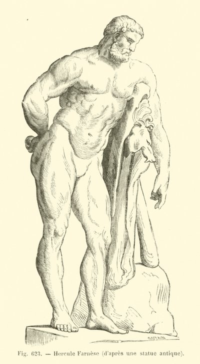 Hercule Farnese (gravyr) av French School