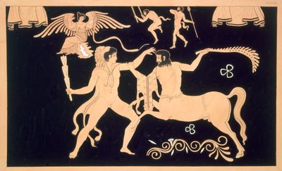 Hercules i strid med kentauren Chiron, publicerad 1808-10 av French School