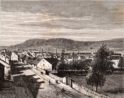 Hericourt - - departement Saone-et-Loire - gravyr i "La France illustree: geografi, historia, statistisk administration" av V.A. Malt-brunt. 1884 av French School