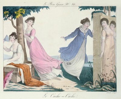 Hide-and-Seek, illustration från Le Bon Genre, tidigt 1800-tal av French School