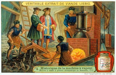 Ångmaskinens historia: Newcomen ångmaskin med atmosfäriskt tryck av French School